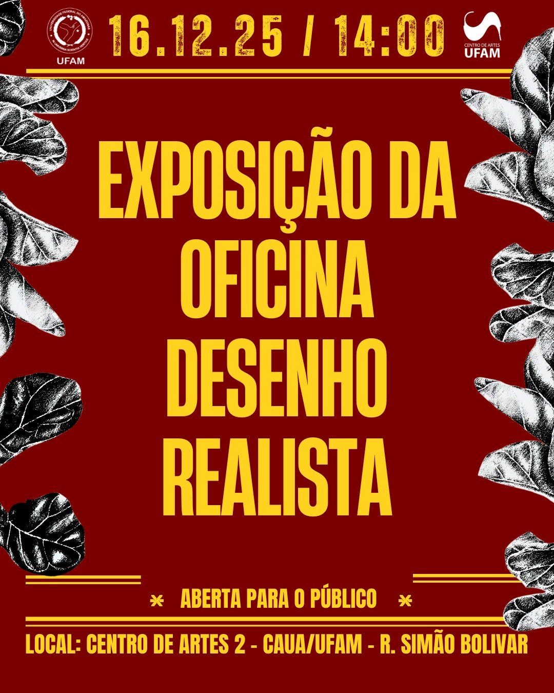 Exposição de trabalhos da Oficina de Desenho Artístico